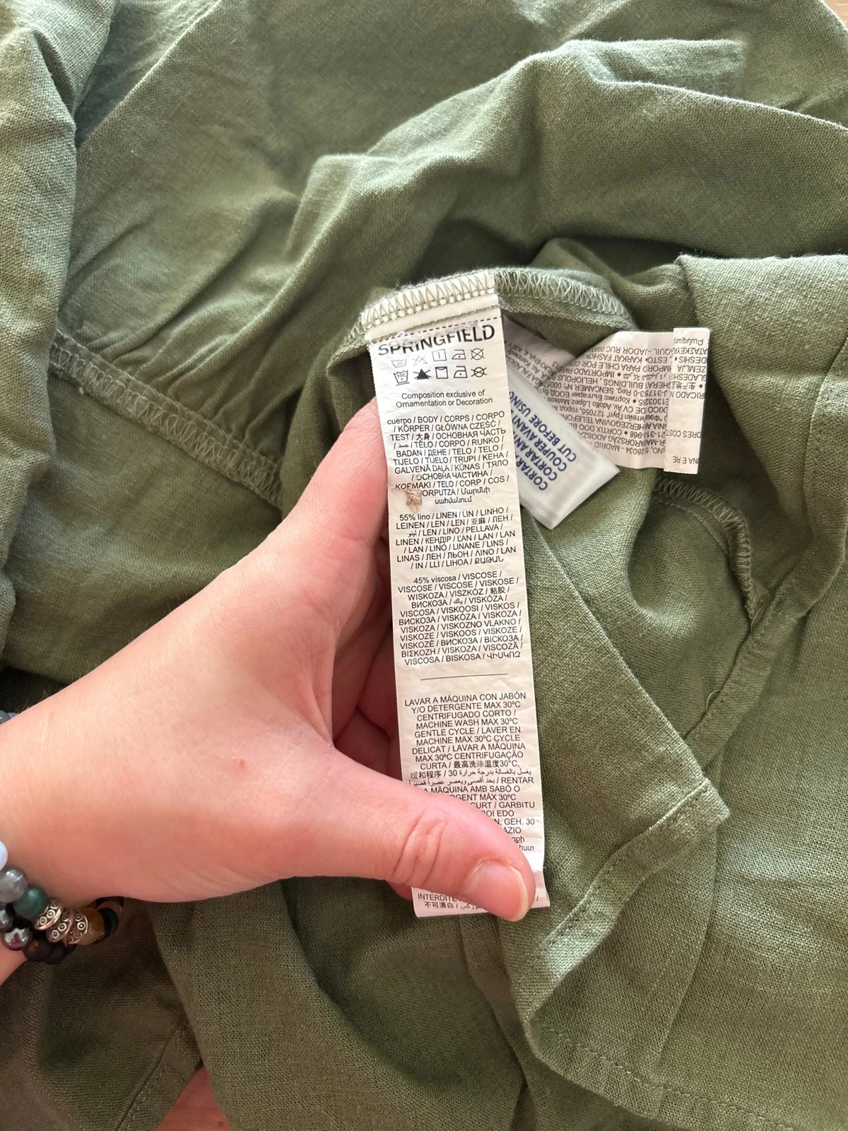 Springfield Khaki Green Summer Dress Size M / 38 – photo 5